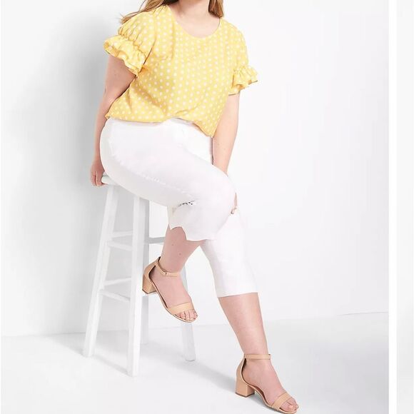 Lane Bryant Tops - Lane Bryant - Short Sleeve Flutter Crew Neck Top